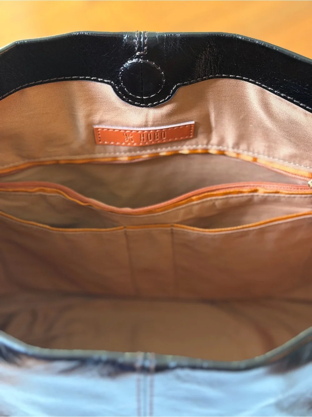 HOBO Seneca Black Genuine Leather Top-Handle Hobo Shoulder Bag